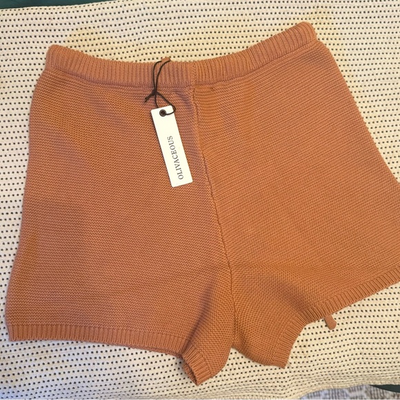 Olivaceous Knit Shorts Medium Rust Shorts NWT - Picture 2 of 2